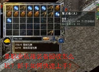 单职业私服装备回收怎么玩?新手如何快速上手? 单职业私服装备回收怎么玩?新手如何快速上手?