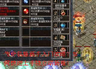传奇私服新手入门攻略?如何快速上手独立端新服? 传奇私服新手入门攻略?如何快速上手独立端新服?